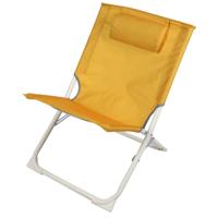 Sunnydays camping/strand stoel - aluminium - inklapbaar - geel - 49 x 62 x 61 cm