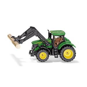 Siku 1540 John Deere 6215R Tractor met Boomgrijper + Boomstam