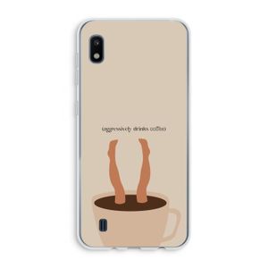 Aggressively drinks coffee: Samsung Galaxy A10 Transparant Hoesje