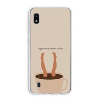 Aggressively drinks coffee: Samsung Galaxy A10 Transparant Hoesje