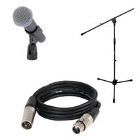 Shure Beta 58a zangmicrofoon met kabel en statief - thumbnail