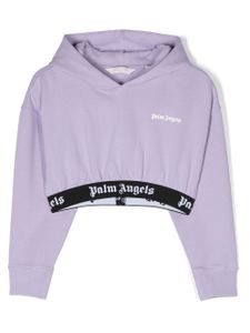 Palm Angels Kids hoodie crop à logo imprimé - Violet