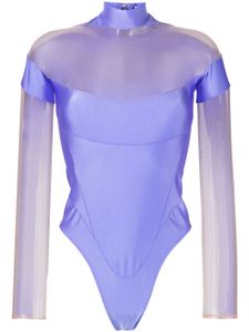 Mugler body à empiècements transparents - Violet