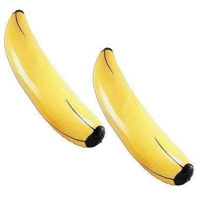 Opblaasbare fruit banaan XL - 2x stuks - 162 cm - groot formaat - fun opblaasartikelen