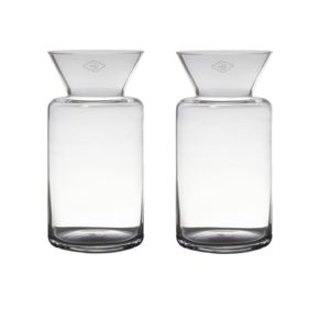 Set van 2x stuks transparante luxe vaas/vazen van glas 30 x 15 cm