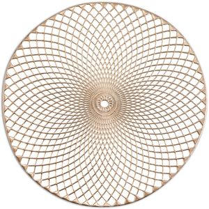 6x Ronde onderleggers/placemats voor borden goud 30 x 45 cm - Placemats