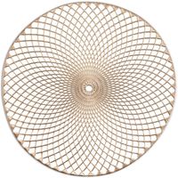 6x Ronde onderleggers/placemats voor borden goud 30 x 45 cm - Placemats
