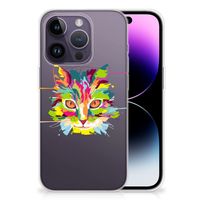 Apple iPhone 14 Pro Telefoonhoesje met Naam Cat Color - thumbnail