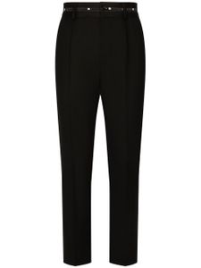 Dolce & Gabbana pantalon fuselé à ceinture à logo - Noir