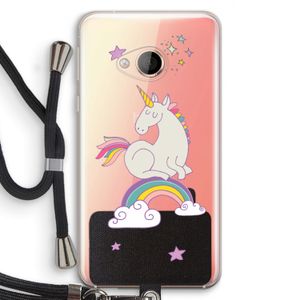 Regenboog eenhoorn: HTC U Play Transparant Hoesje met koord