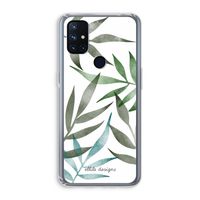 Tropical watercolor leaves: OnePlus Nord N10 5G Transparant Hoesje