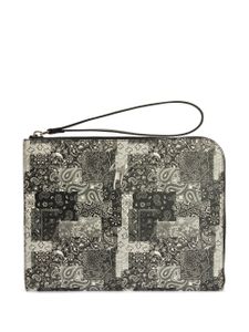 Giuseppe Zanotti pochette en cuir à motif cachemire - Noir
