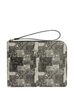 Giuseppe Zanotti pochette en cuir à motif cachemire - Noir
