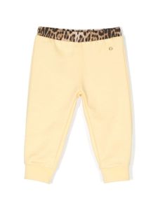 Roberto Cavalli Junior pantalon de jogging à patch logo - Jaune