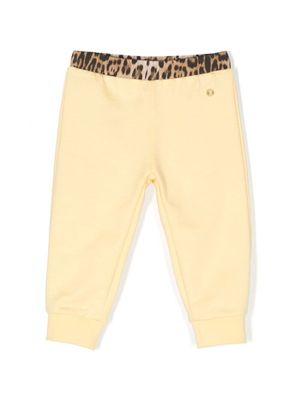Roberto Cavalli Junior pantalon de jogging à patch logo - Jaune
