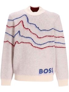BOSS pull en maille intarsia - Tons neutres