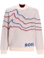 BOSS pull en maille intarsia - Tons neutres