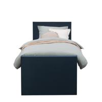 Leen Bakker - Boxspring Met Voetbord Liv Egaal - 90x200 Cm - Slanke Poot - Stof/Velvet - Blauw