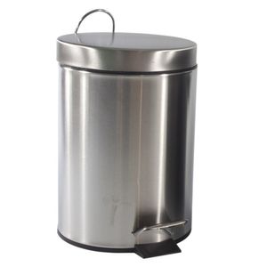 Pedaalemmer/prullenbakje 3 liter RVS D21 x H30 cm zilver
