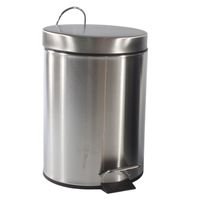 Pedaalemmer/prullenbakje 3 liter RVS D21 x H30 cm zilver