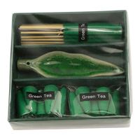 Geschenkset Wierook Groene Thee met Wierook Brander Blad (Groen)