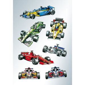 3x Raceauto stickervellen met 7 stickers   -