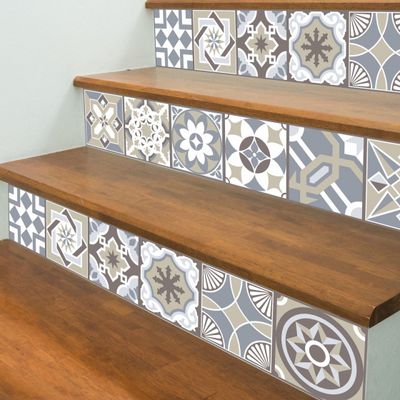 Walplus muursticker Spaans 15 x 15 cm 24 stuks grijs Walplus muursticker Spaans 15 x 15 cm 24 stuks grijs