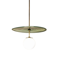Contain - Plat ø450-470 Helder Glossy Glas Hanglamp