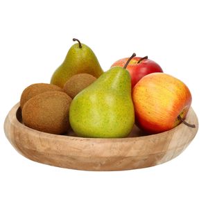 Fruitschaal teak hout rond 25 cm