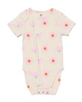 HEMA Meegroeiromper Rib Bamboe Met Stretch Bloemen Roze (roze)