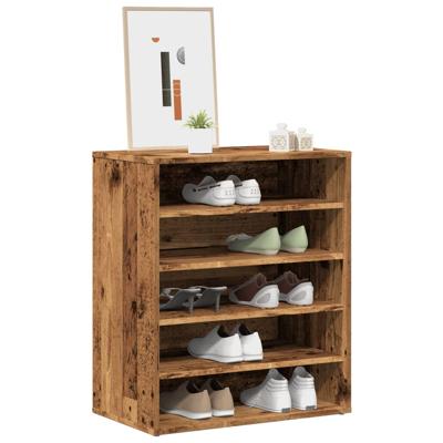 Schoenenkast 60x35x70 cm bewerkt hout oud houtkleurig