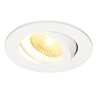 Salerno LED inbouwspot - 8W 650 lumen - 2700K warm wit - Dimbaar - Rond - Kantelbaar - IP44 waterdicht - Wit - Voor binnen, buiten en badkamer