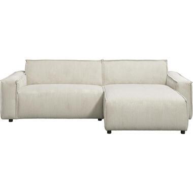 Bank Brooklyn met chaise longue rechts - Soop - crème - Leen Bakker