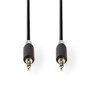 Stereo audiokabel | 3,5 mm male - 3,5 mm male | 5,0 m | Antraciet