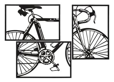 WANDPANEEL FIETSSET 3 STUKS CM 40X1,3X60 (ENKEL FORMAAT)