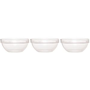 3x Salade schalen/slakommen van glas 20 cm