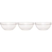 3x Salade schalen/slakommen van glas 20 cm