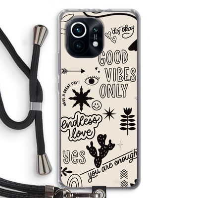 Good vibes: Xiaomi Mi 11 Transparant Hoesje met koord