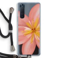 Pink Ellila Flower: Sony Xperia 5 II Transparant Hoesje met koord