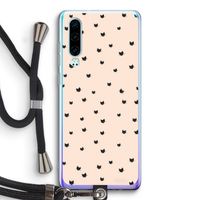 Kleine kattenkopjes: Huawei P30 Transparant Hoesje met koord