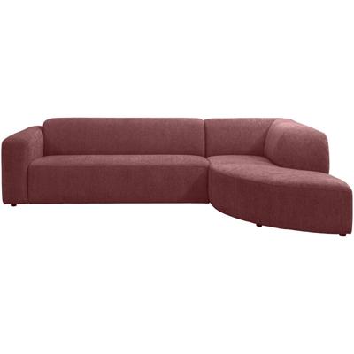 Leen Bakker - Hoekbank Astoria Rechts - Venro - Wijn - Stof - Rood - 197x297x76 Cm