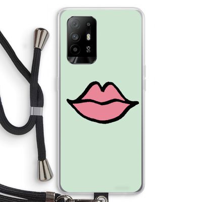Kusje: Oppo A95 5G Transparant Hoesje met koord