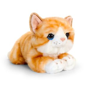 Keel Toys pluche kat/poes knuffel - rood/wit - 32 cm - katten knuffels