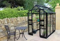 Tuinkas Birdlip 46, zwart, veiligheidsglas 3mm/1 - Royal well