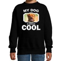 Franse mastiff honden trui / sweater my dog is serious cool zwart voor kinderen