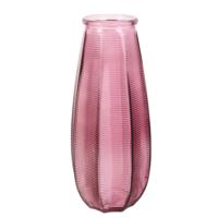 Home deco factory Bloemenvaas Capella - boeket - glas - roze- H28 cm