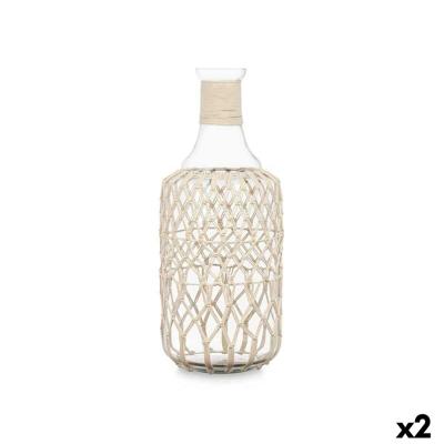 Decoratieve fles Gift Decor Wit Transparant 20 x 48 x 20 cm 19 x 48 cm Decoratief (2 Stuks)
