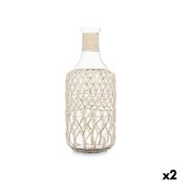 Decoratieve fles Gift Decor Wit Transparant 20 x 48 x 20 cm 19 x 48 cm Decoratief (2 Stuks)