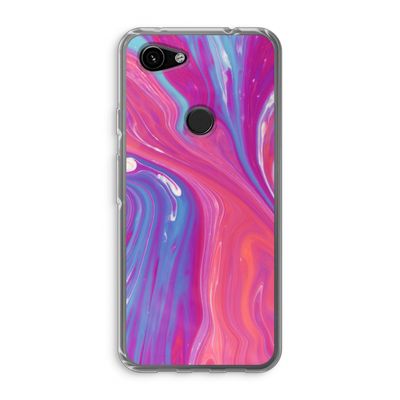 Paarse stroom: Google Pixel 3a Transparant Hoesje