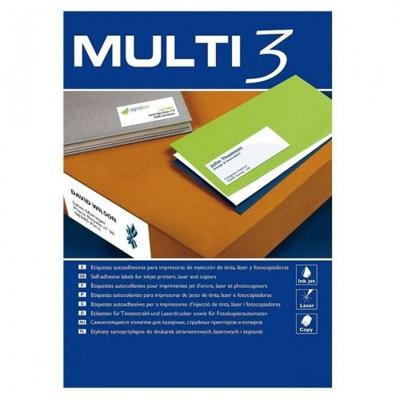 Printerlabels MULTI 3 Wit Recht 100 Lakens 70 x 36 mm (24 Stuks)